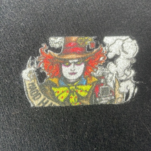 Johnny Depp as Mad Hatter Diesel Women's T-Shirt Size M logo on front and Back - Picture 4 of 14